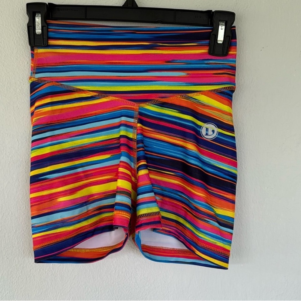 Women's Multicolor Striped Bike Shorts